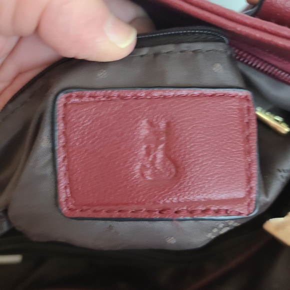 Foxer Red Gold Leather Shoulder Bag Large Tote Purse Handbag Satchel 2 Handle - Picture 15 of 15